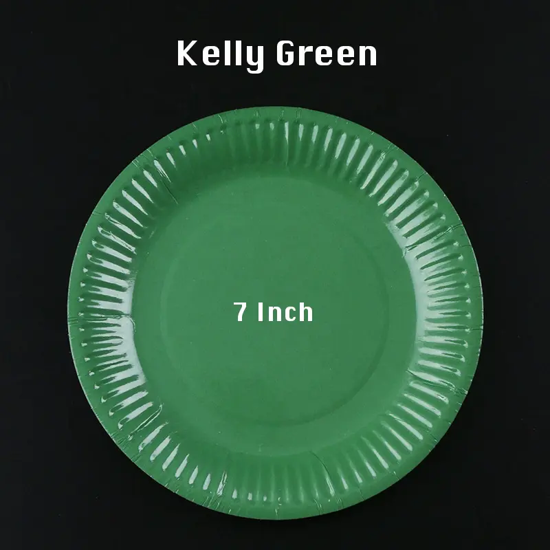 10pcs 7in/9in Thick & Sturdy Green Disposable Plates