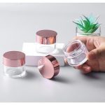Transparent Glass Jar Pink Cap with Gasket - Image 6
