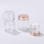 Transparent Glass Jar Pink Cap with Gasket - Image 4