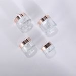 Transparent Glass Jar Pink Cap with Gasket - Image 3