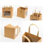 Clear Window Kraft Paper Portable Gift Bag with Handle - Image 3