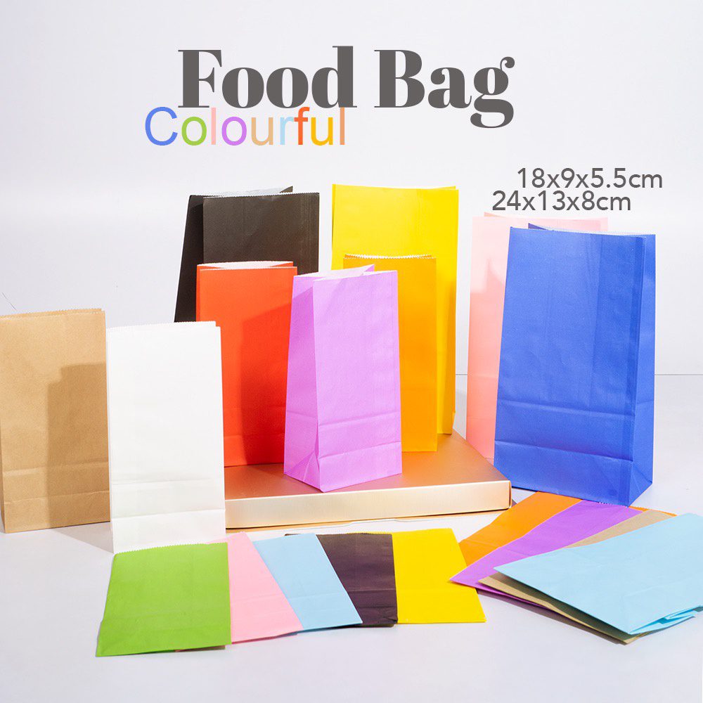 Colorful Paper Flat Top Gift Paper Bag