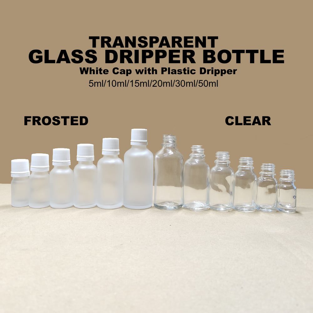 Frosted/ Clear White Bottle Dripper for Essential Oil