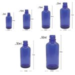 Clear Frosted Cobalt Blue Dripper Bottle with White Cap for Essential Oil Serum Bottle - Image 4