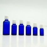 Clear Frosted Cobalt Blue Dripper Bottle with White Cap for Essential Oil Serum Bottle - Image 3