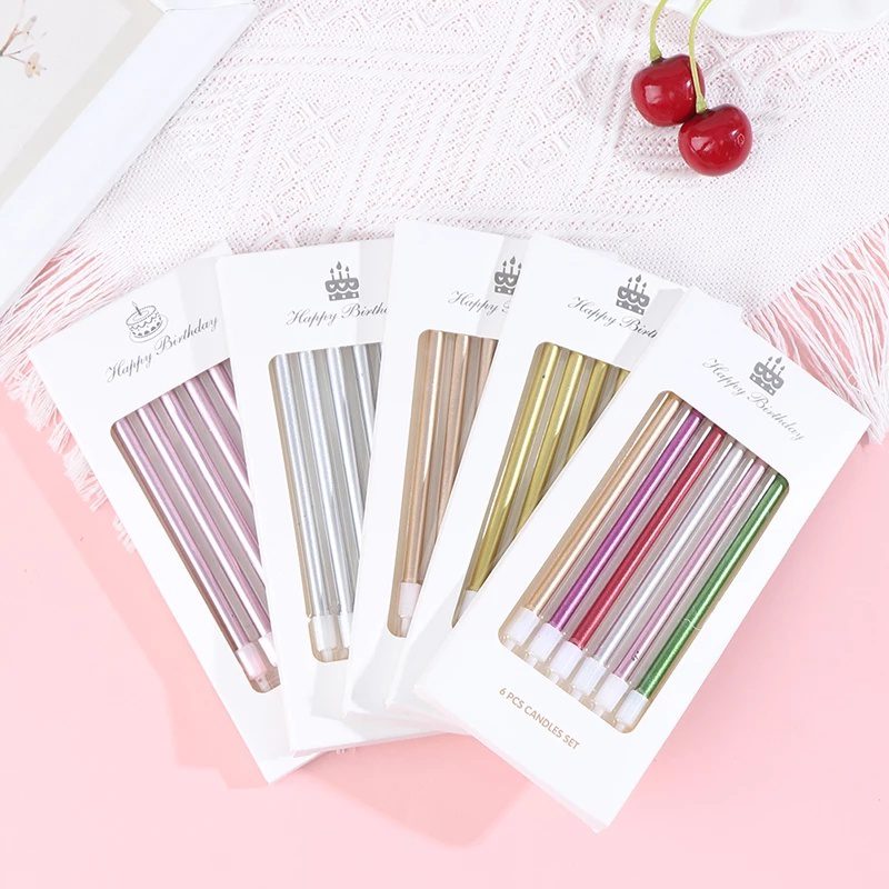 6PCS Colorful Candle in Box