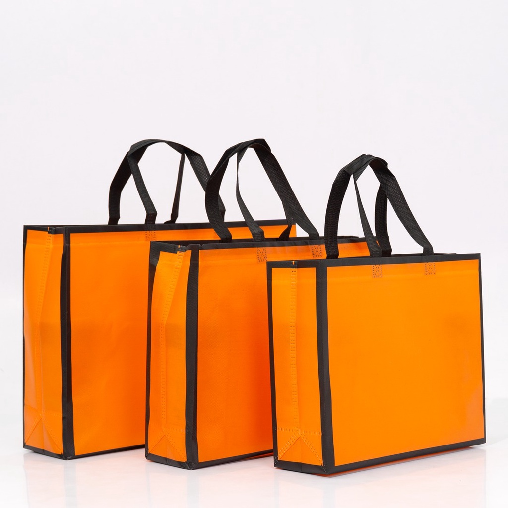 Non woven bag - orange black