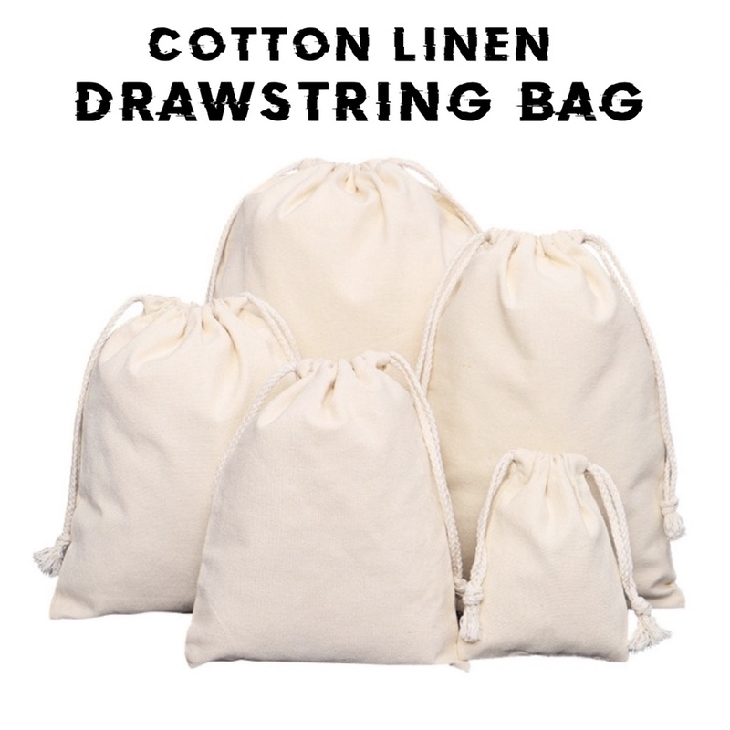 Cotton Linen Drawstring Bag - Cover