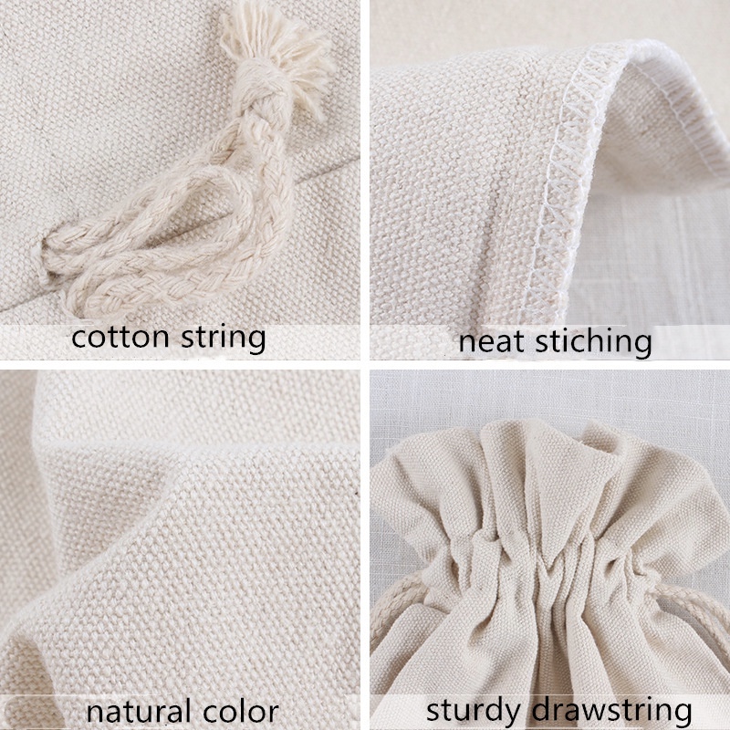 Cotton Linen Drawstring Bag - Detail 1