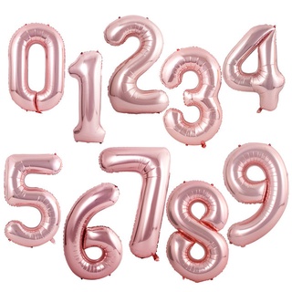 (0-9) Premium Quality 16 Inch Numbers Foil Balloon Rose Gold