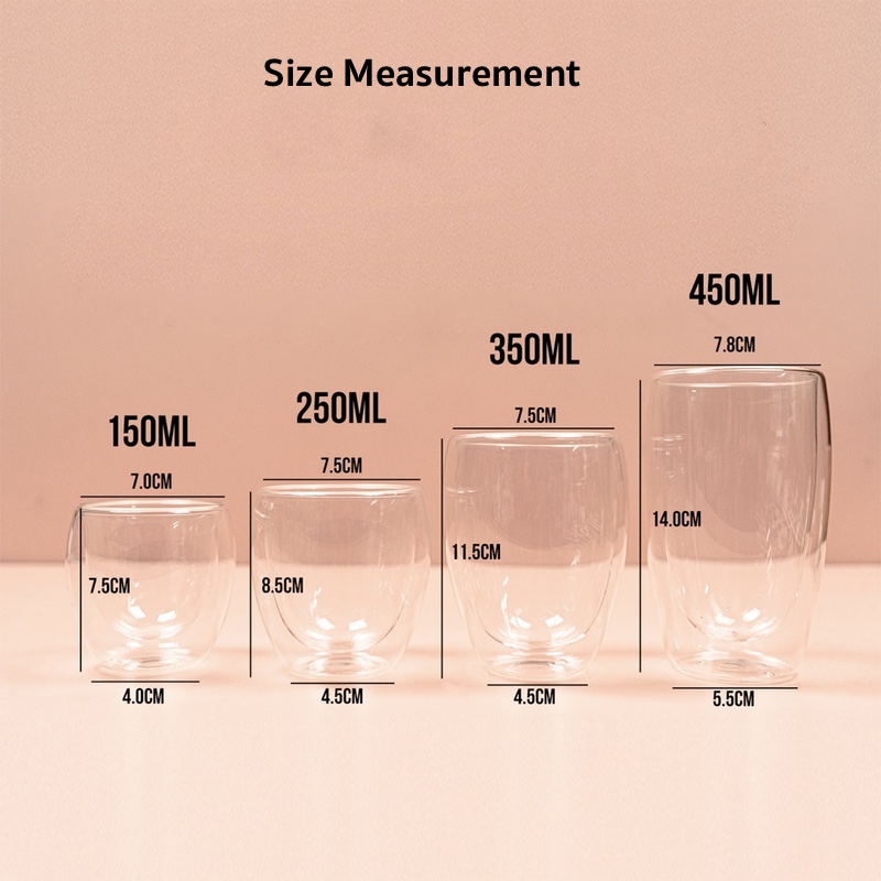 Double Wall Cup Size Measurement