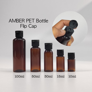 PET Plastic Amber Flip Cap