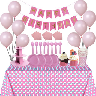 Pink Theme Birthday Party Table Decoration Pink